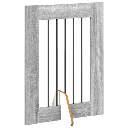 Foldable Dog Gate with Stands 4 pcs Grey Sonoma 241 cm