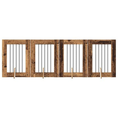 Dog Gate with Stands 4 pcs Old Wood 60 x 80 cm Engineered Wood