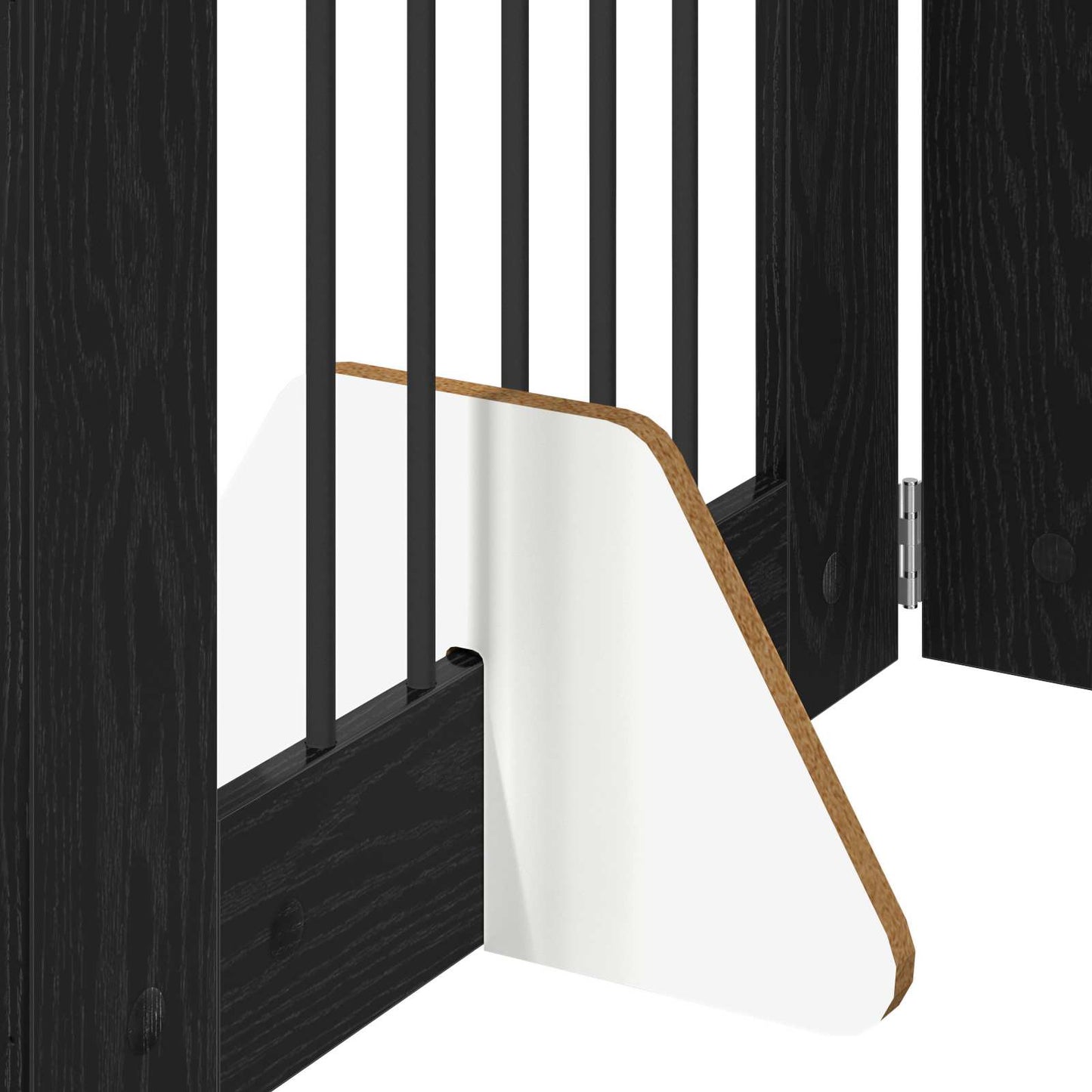 Dog Gate with Stands 6 pcs Black Oak 60 x 80 cm Engineered Wood