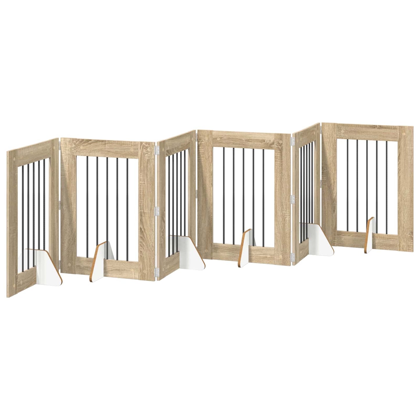 Foldable Dog Gate with Stands 6 pcs Sonoma Oak 362 cm