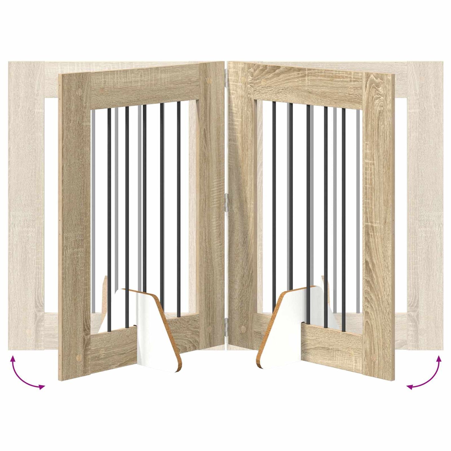 Foldable Dog Gate with Stands 6 pcs Sonoma Oak 362 cm