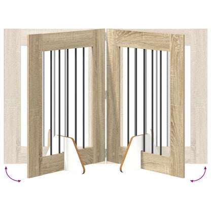 Foldable Dog Gate with Stands 6 pcs Sonoma Oak 362 cm