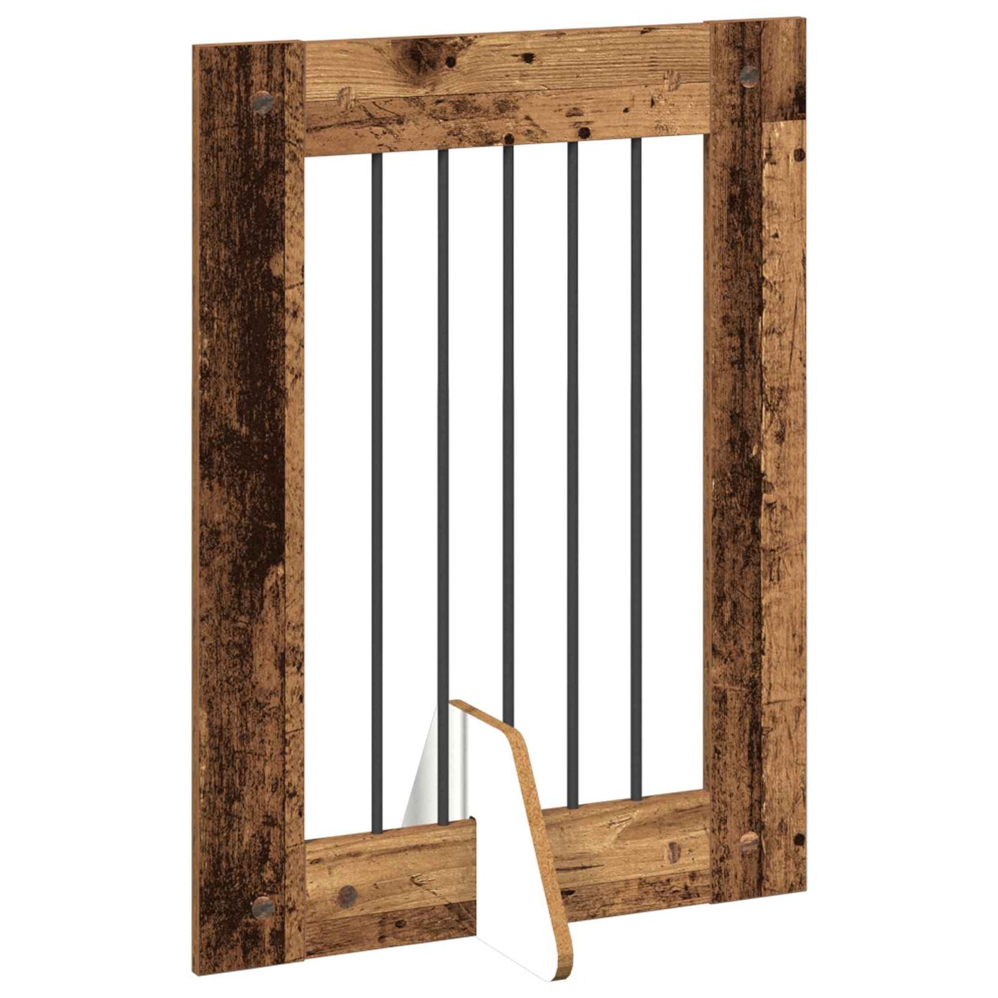 Dog Gate with Stands 6 pcs Old Wood 60 x 80 cm Engineered Wood