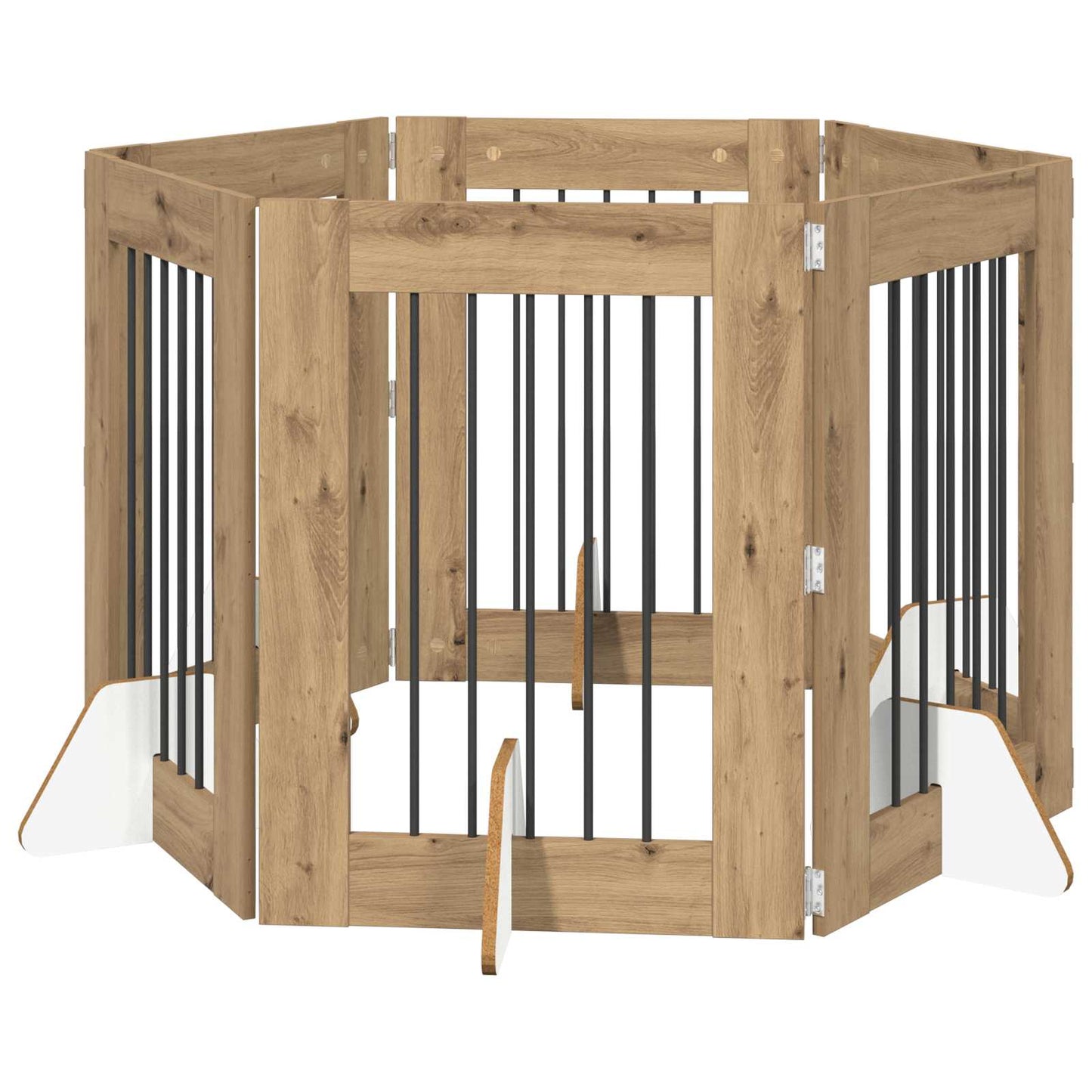 Foldable Dog Gate with Stands 6 pcs Artisan Oak 362 cm
