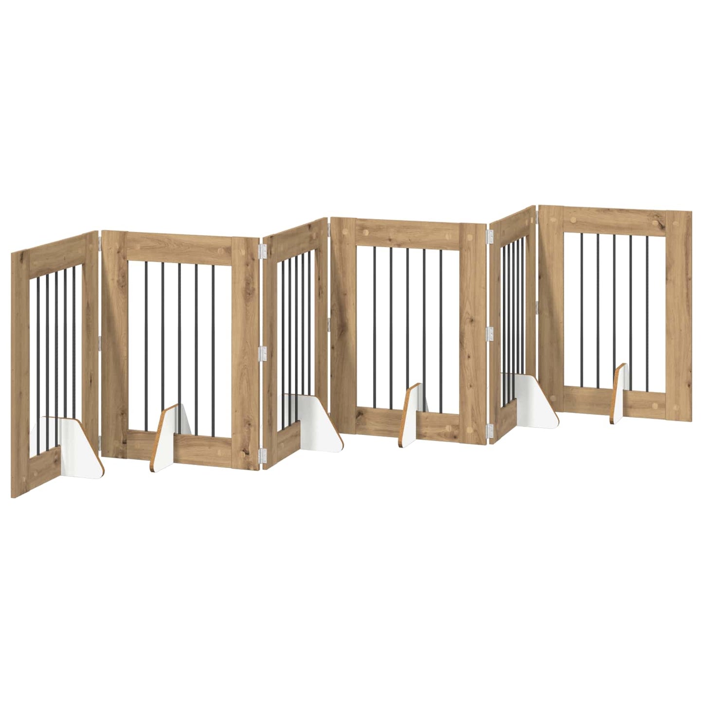 Foldable Dog Gate with Stands 6 pcs Artisan Oak 362 cm