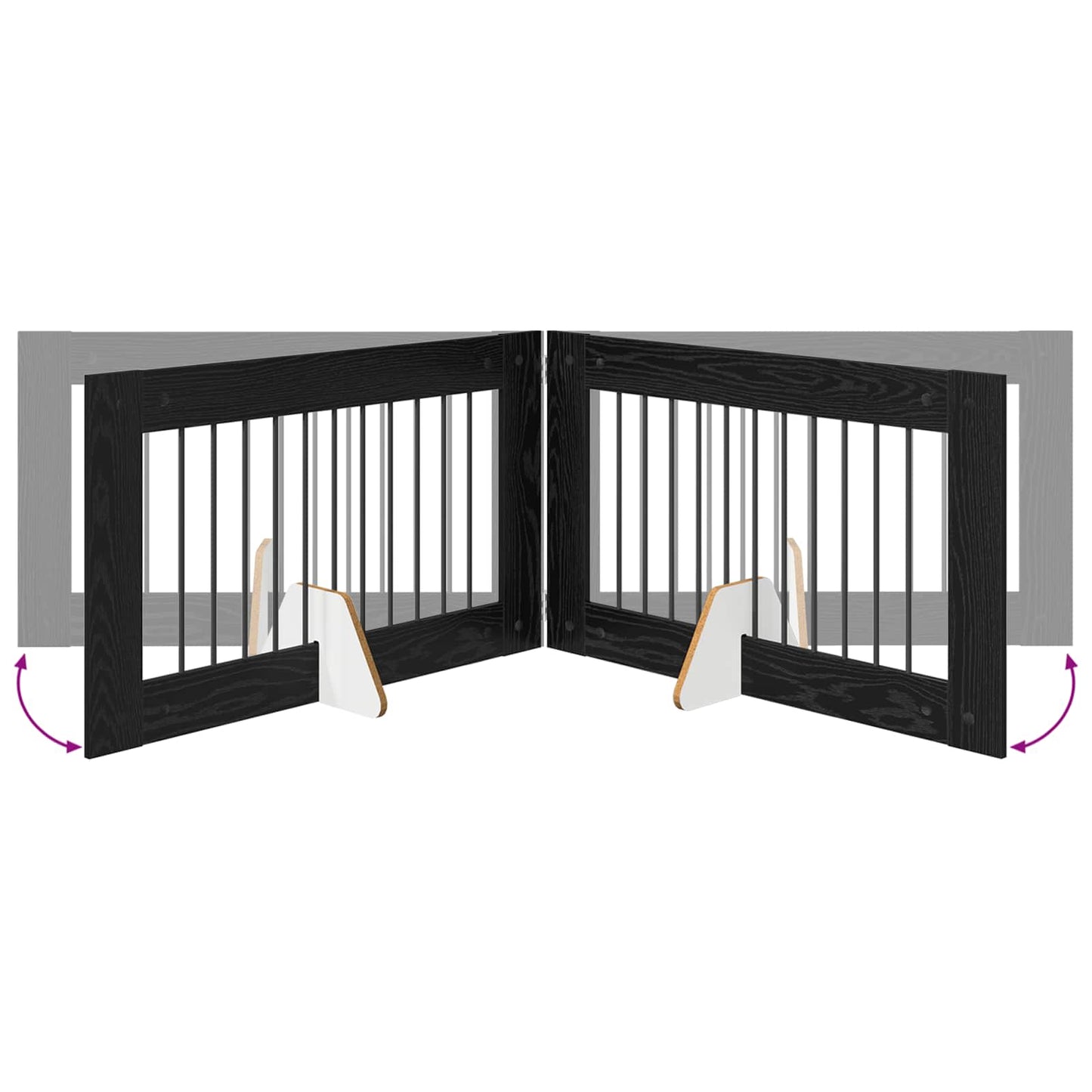 Dog Gate with Stands 2 pcs Black Oak 100 x 60 cm