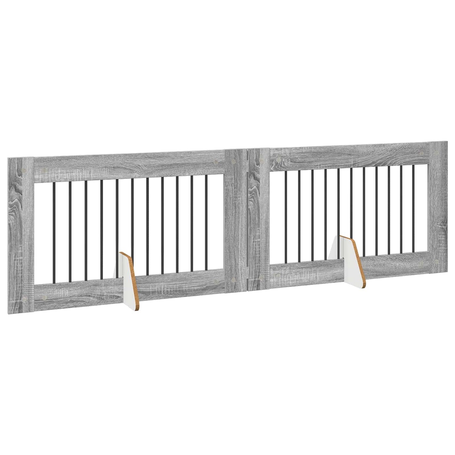 Dog Gate with Stands 2 pcs Grey Sonoma 100 x 60 cm