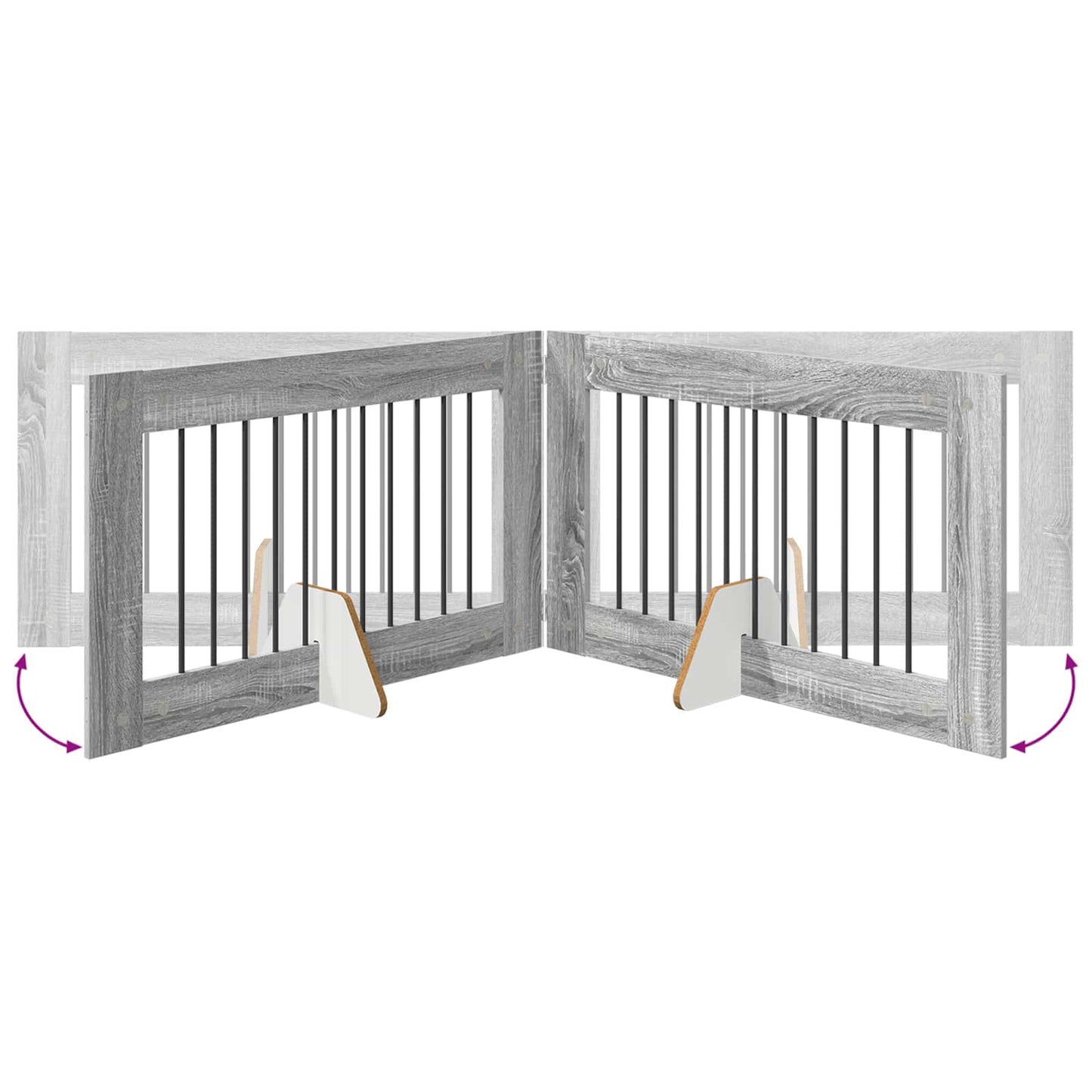 Dog Gate with Stands 2 pcs Grey Sonoma 100 x 60 cm