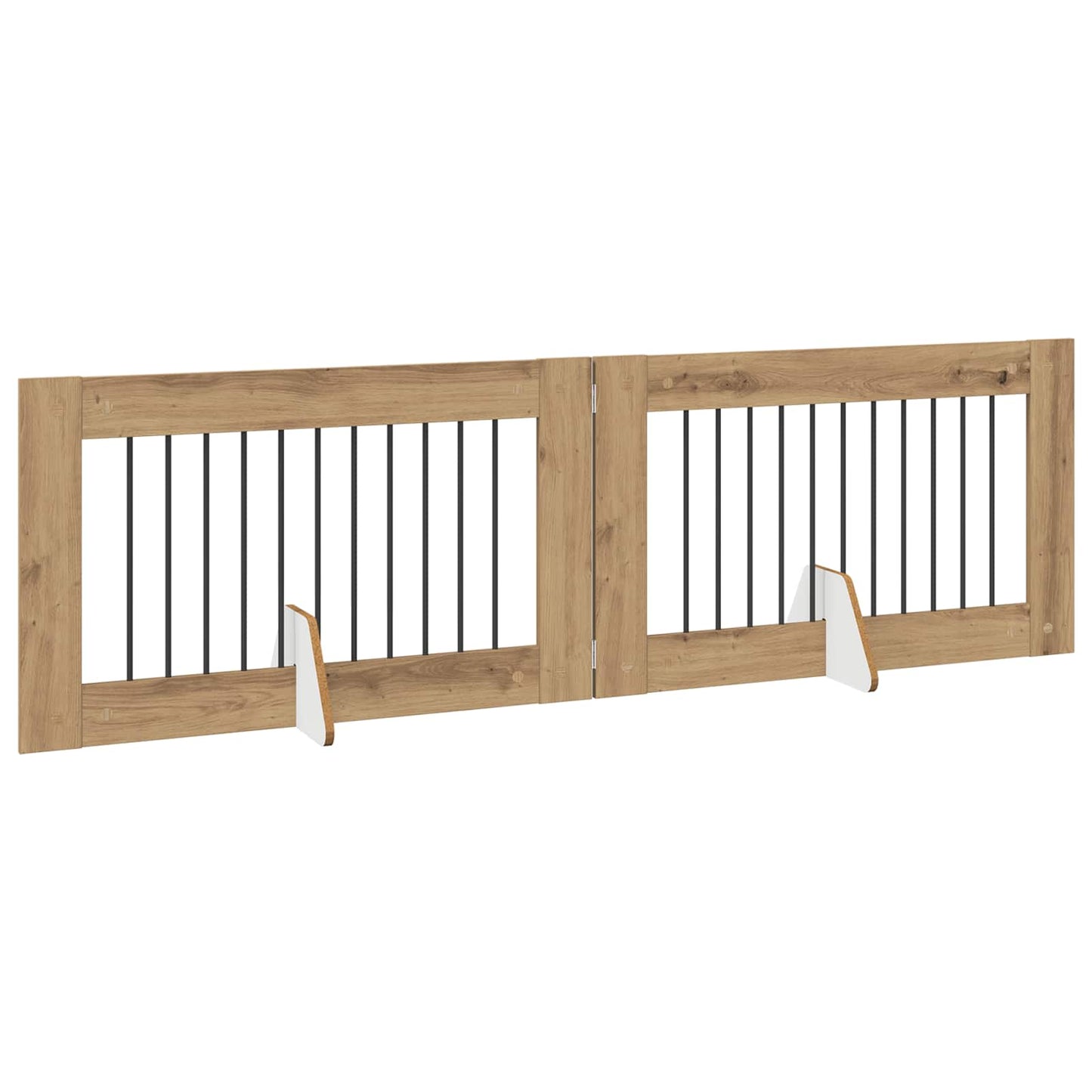 Foldable Dog Gate with Stands 2 pcs Artisan Oak 200.5 cm