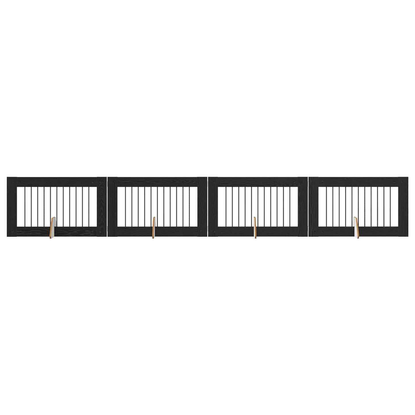 Dog Gate with Stands 4 pcs Black Oak 100 x 60 cm
