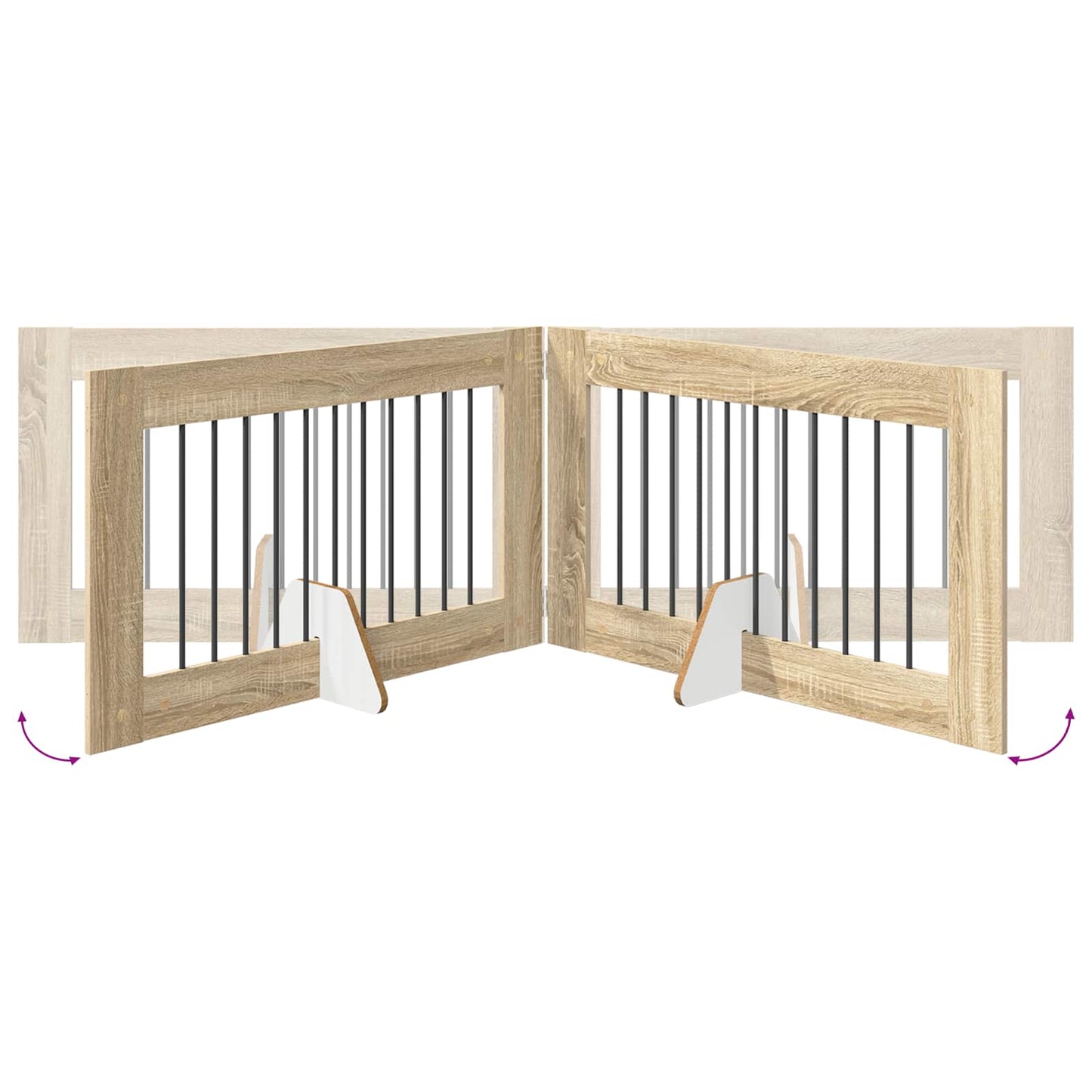 Foldable Dog Gate with Stands 4 pcs Sonoma Oak 401 cm