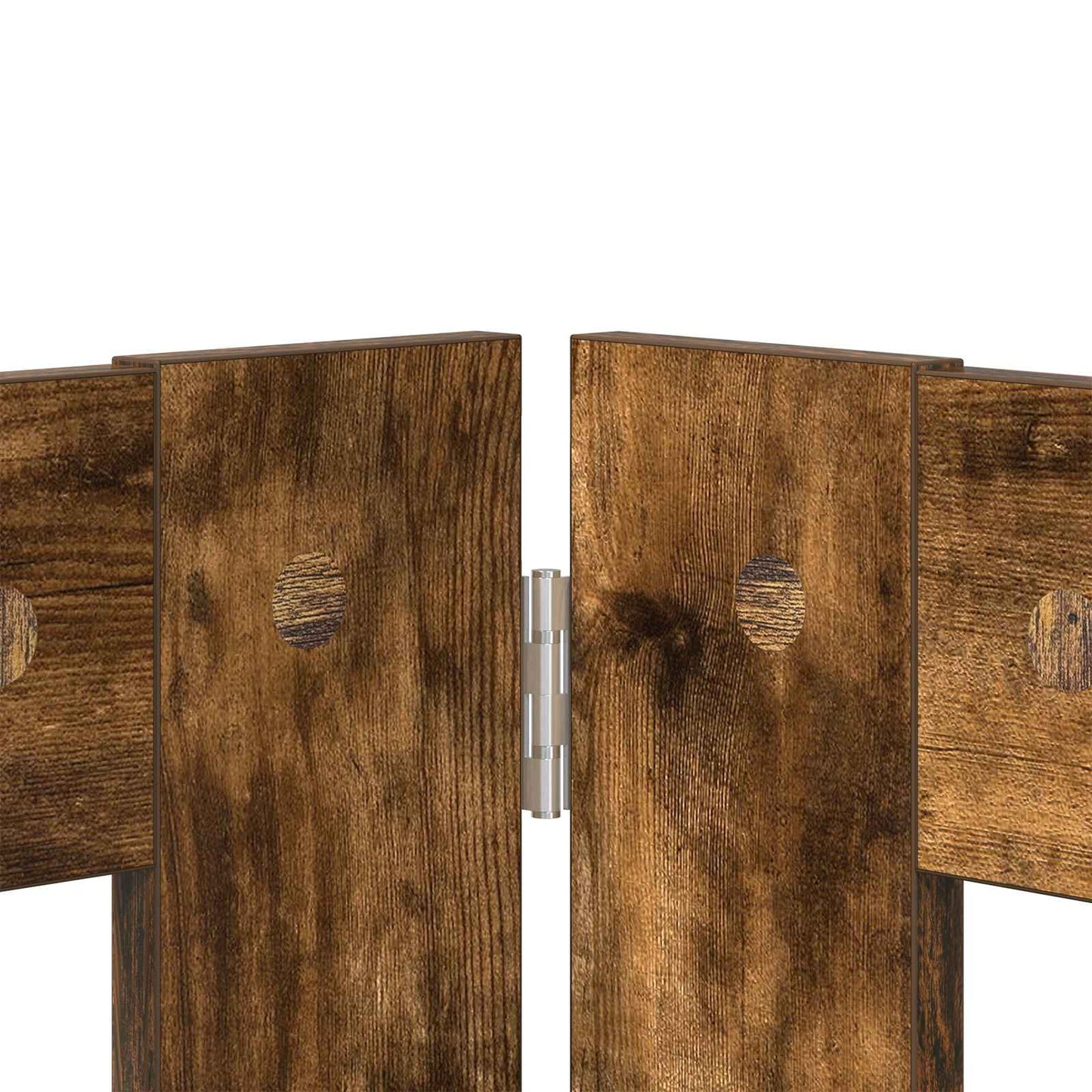 Dog Gate with Stands 4 pcs Smoked Oak 100 x 60 cm