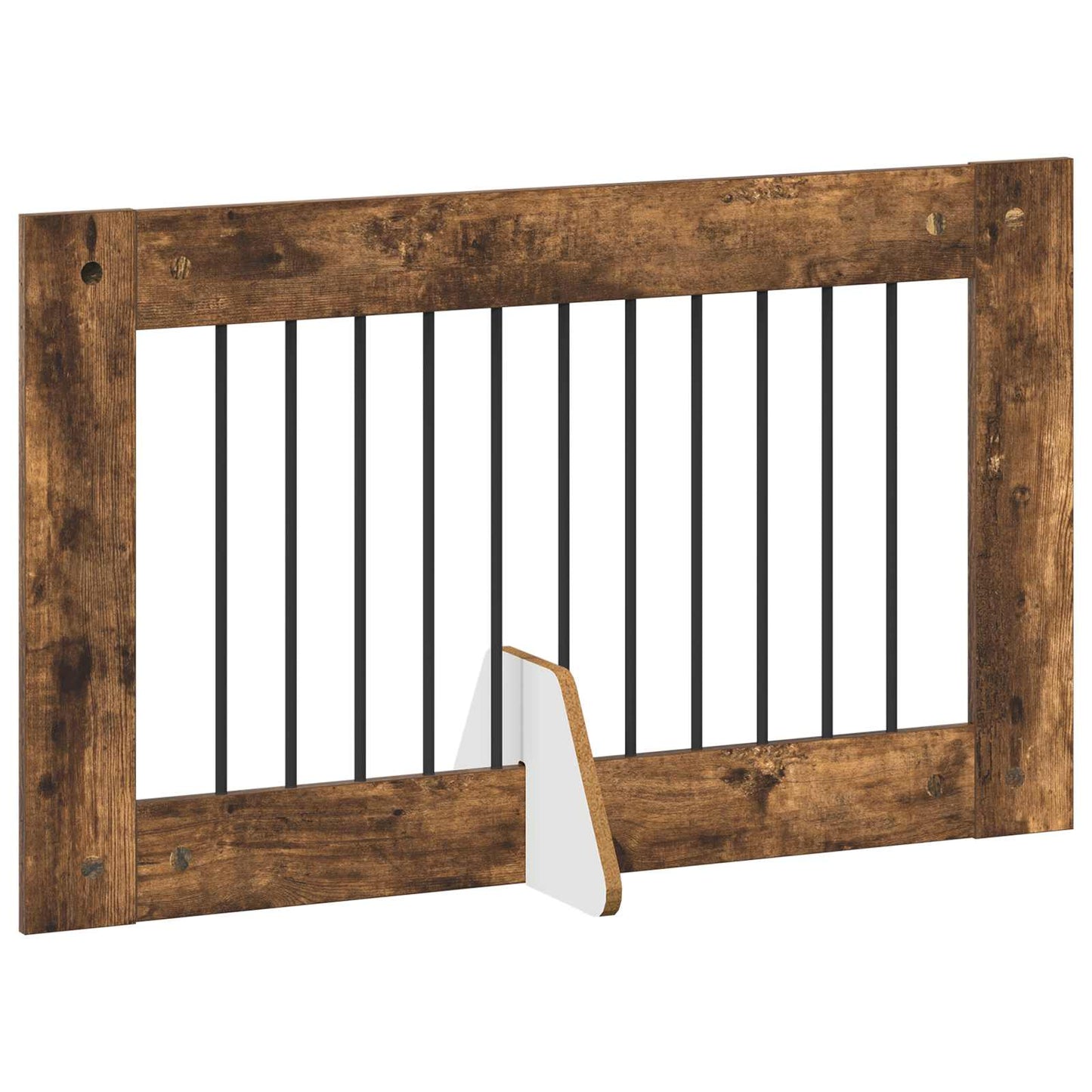 Foldable Dog Gate with Stands 4 pcs Smoked Oak 401 cm