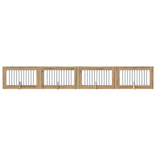 Foldable Dog Gate with Stands 4 pcs Artisan Oak 401 cm