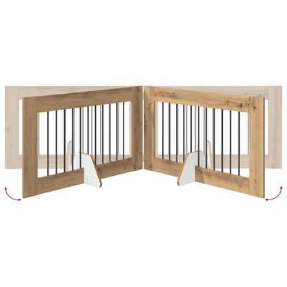Foldable Dog Gate with Stands 4 pcs Artisan Oak 401 cm