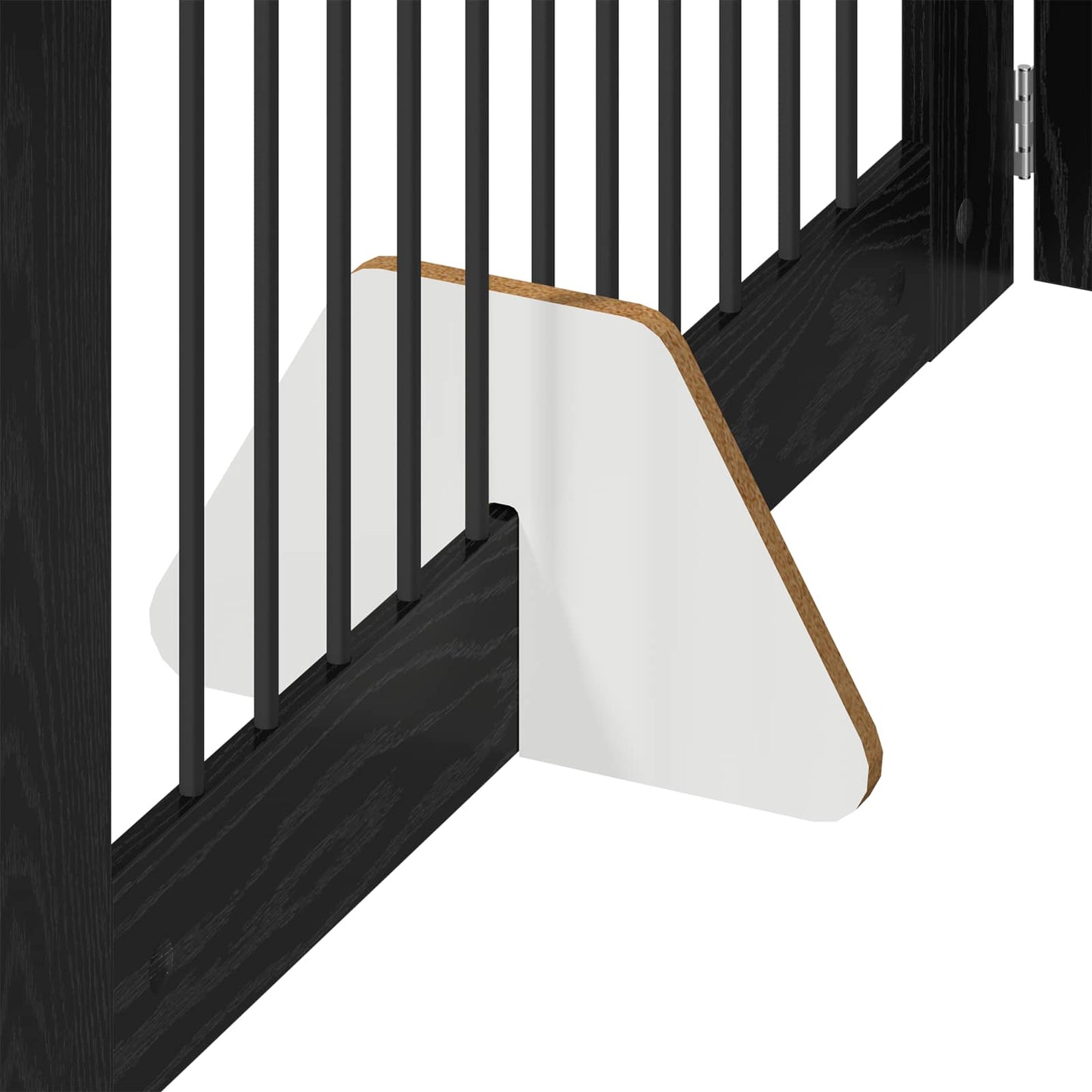 Foldable Dog Gate with Stands 6 pcs Black Oak 602 cm