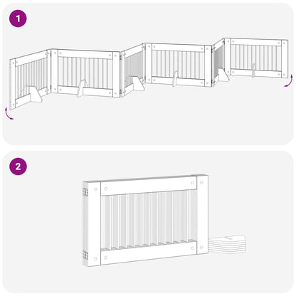 Dog Gate with Stands 6 pcs Black Oak 100 x 60 cm