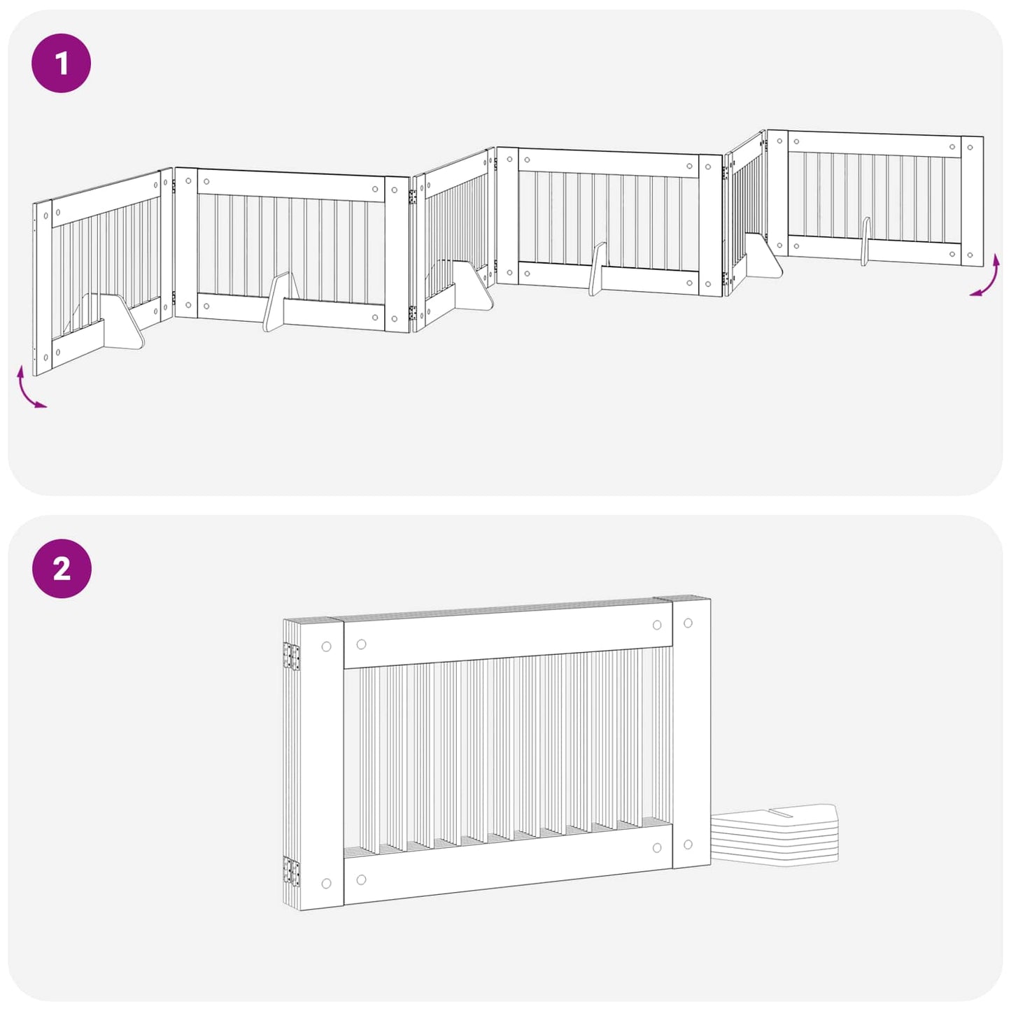 Dog Gate with Stands 6 pcs Smoked Oak 100 x 60 cm