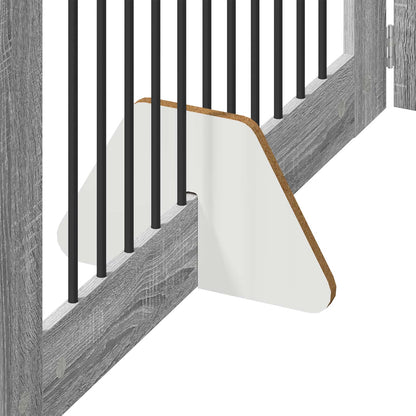 Foldable Dog Gate with Stands 6 pcs Grey Sonoma 602 cm