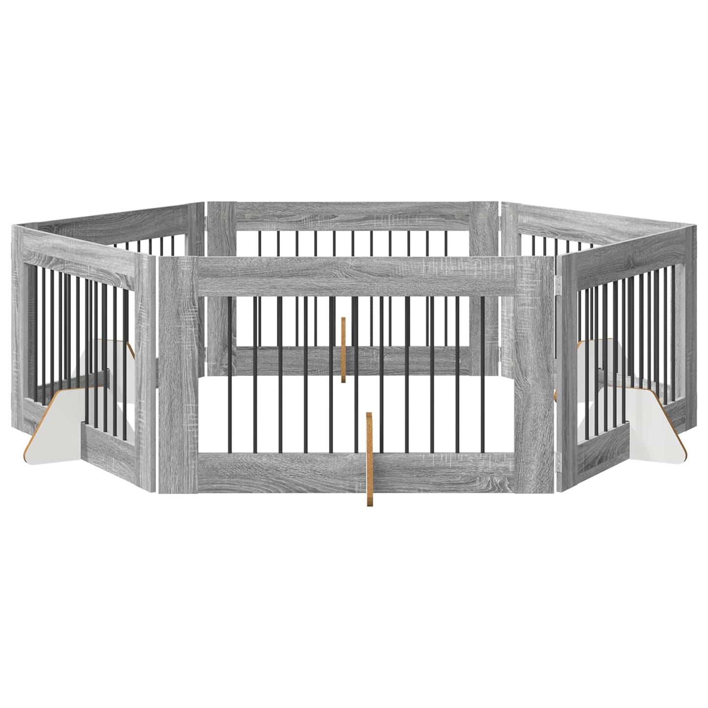 Foldable Dog Gate with Stands 6 pcs Grey Sonoma 602 cm