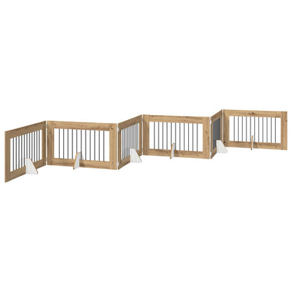 Foldable Dog Gate with Stands 6 pcs Artisan Oak 602 cm