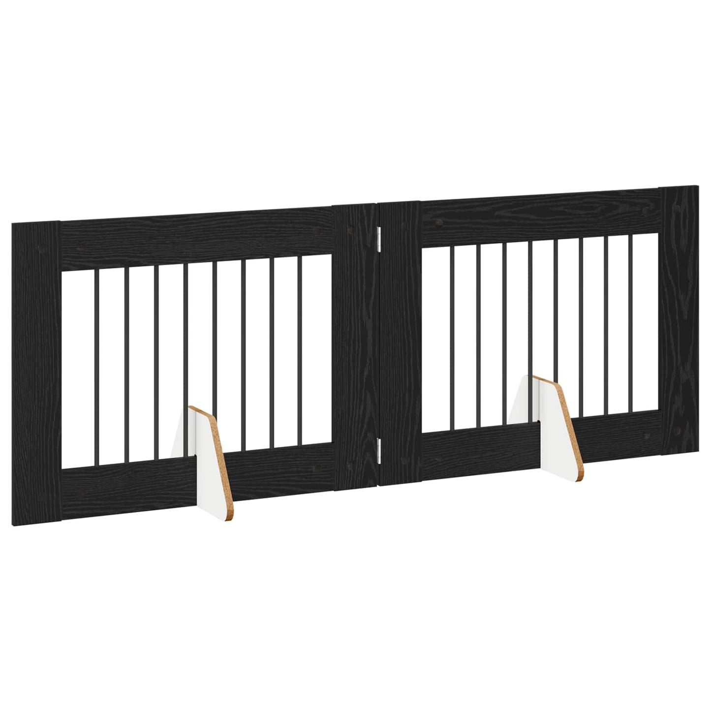 Foldable Dog Gate with Stands 2 pcs Black Oak 160.5 cm