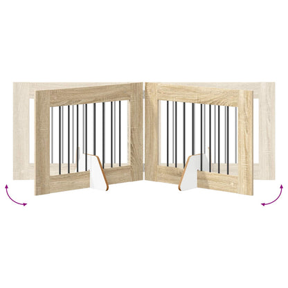 Foldable Dog Gate with Stands 2 pcs Sonoma Oak 160.5 cm