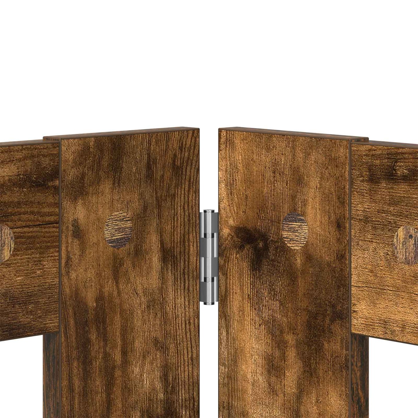 Foldable Dog Gate with Stands 2 pcs Smoked Oak 160.5 cm