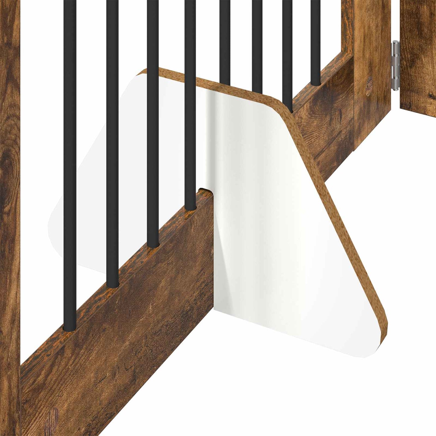 Foldable Dog Gate with Stands 2 pcs Smoked Oak 160.5 cm