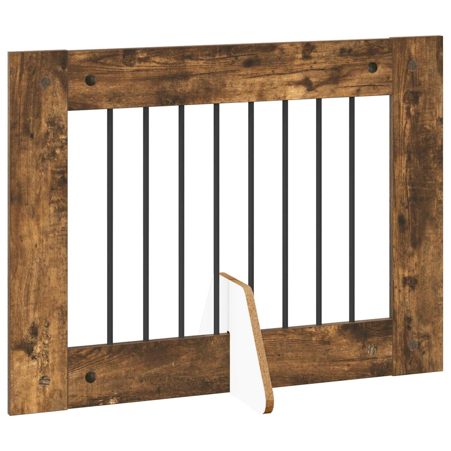 Foldable Dog Gate with Stands 2 pcs Smoked Oak 160.5 cm
