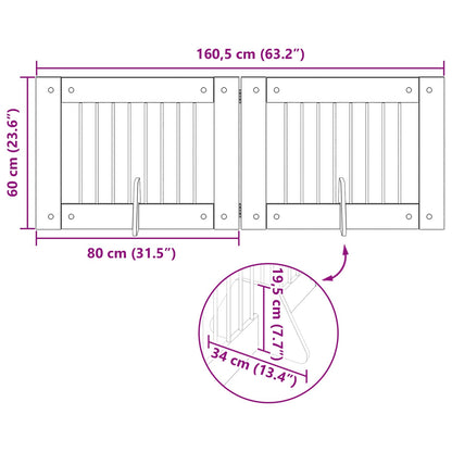 Foldable Dog Gate with Stands 2 pcs Smoked Oak 160.5 cm