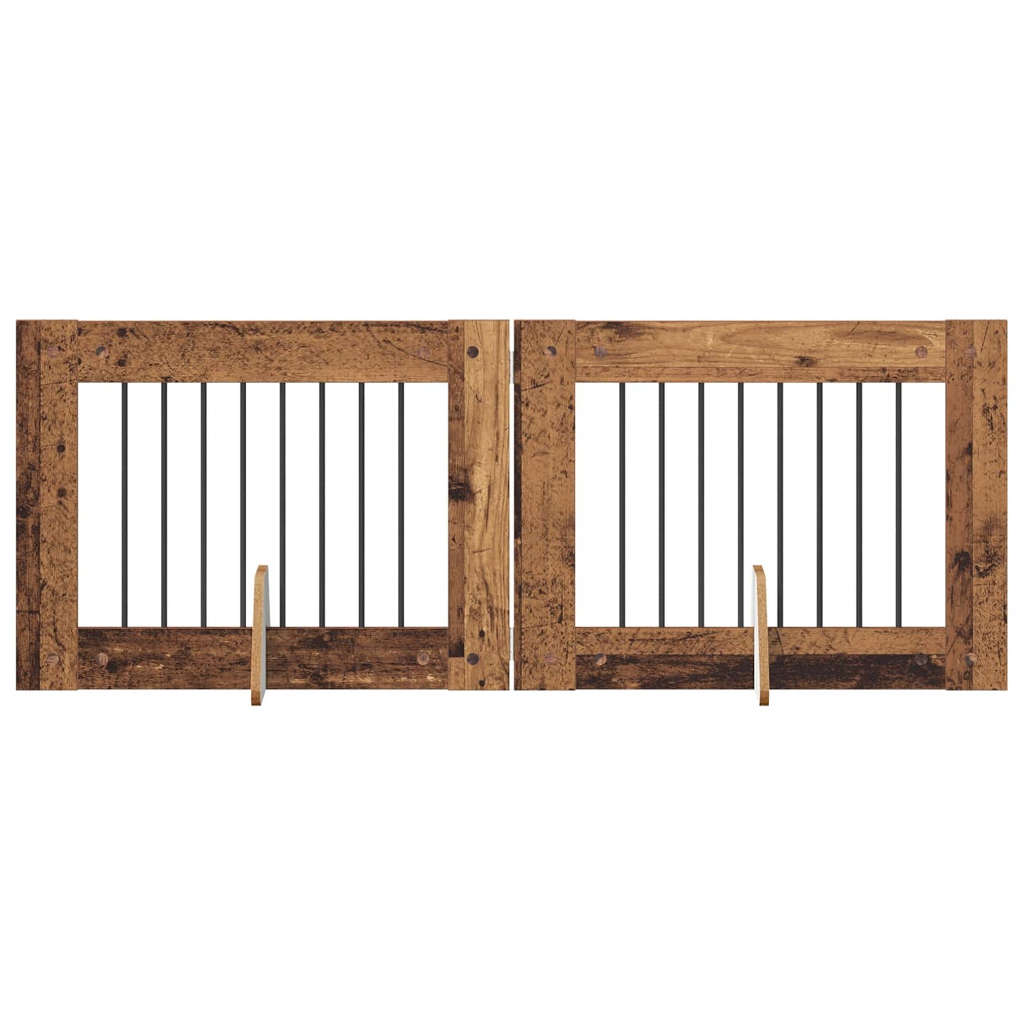 Dog Gate with Stands 2 pcs Old Wood 80 x 60 cm Engineered Wood