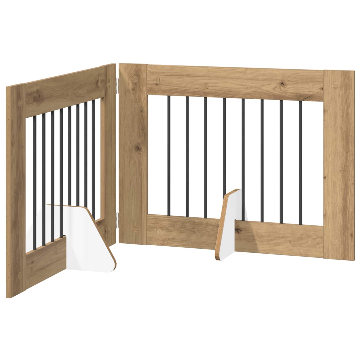 Foldable Dog Gate with Stands 2 pcs Artisan Oak 160.5 cm