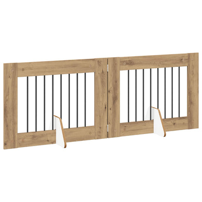 Foldable Dog Gate with Stands 2 pcs Artisan Oak 160.5 cm