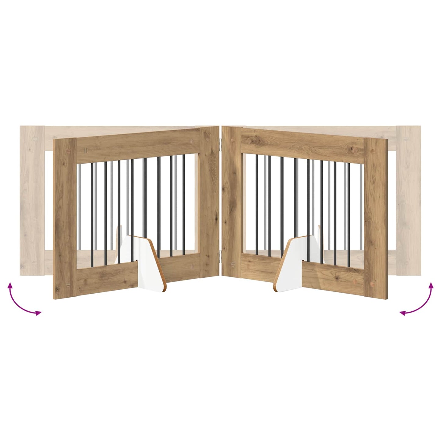 Foldable Dog Gate with Stands 2 pcs Artisan Oak 160.5 cm