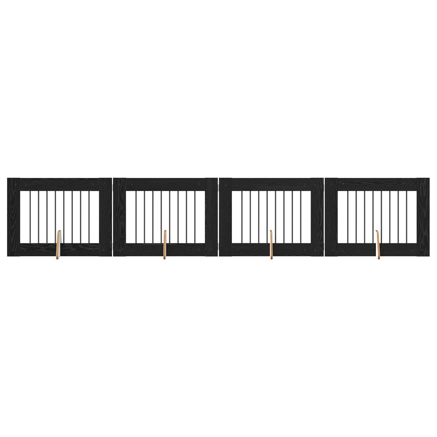 Dog Gate with Stands 4 pcs Black Oak 80 x 60 cm Engineered Wood