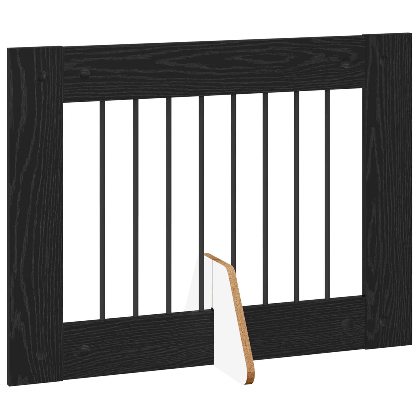Foldable Dog Gate with Stands 4 pcs Black Oak 321 cm