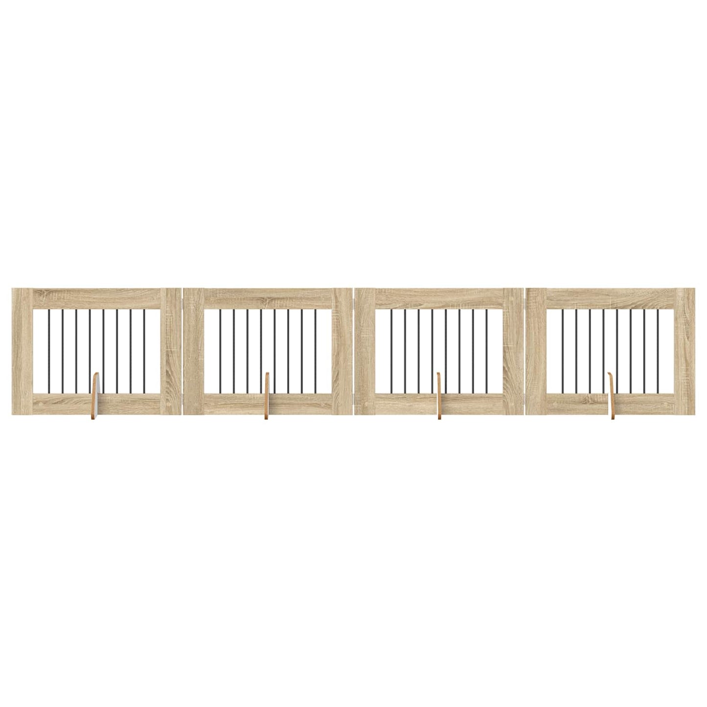 Foldable Dog Gate with Stands 4 pcs Sonoma Oak 321 cm
