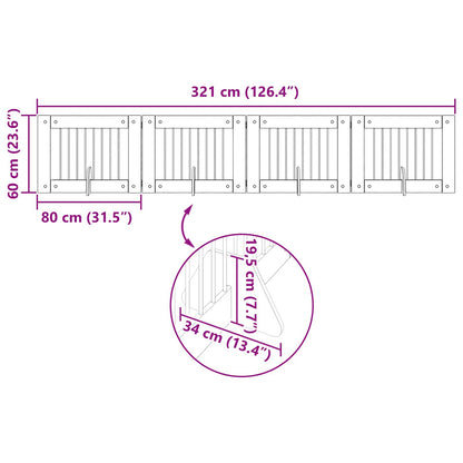 Foldable Dog Gate with Stands 4 pcs Grey Sonoma 321 cm