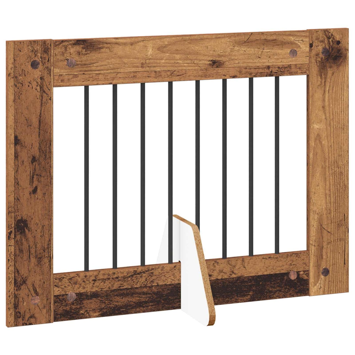 Foldable Dog Gate with Stands 4 pcs Old Wood 321 cm