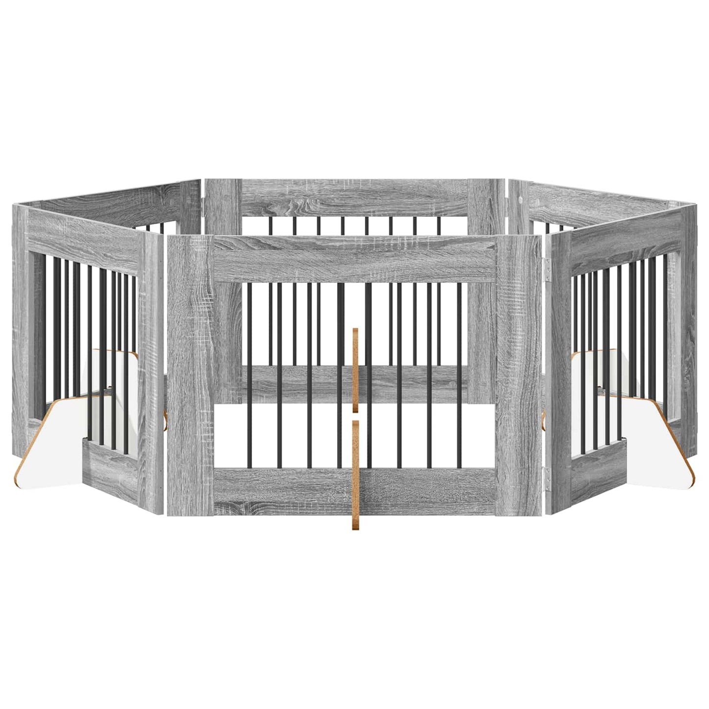 Dog Gate with Stands 6 pcs Grey Sonoma 80 x 60 cm