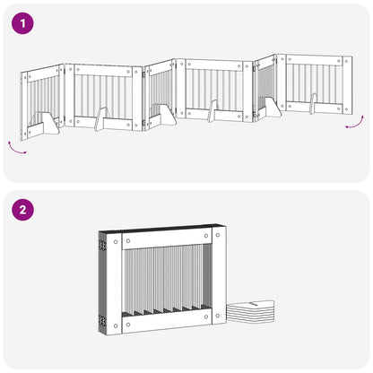 Dog Gate with Stands 6 pcs Grey Sonoma 80 x 60 cm