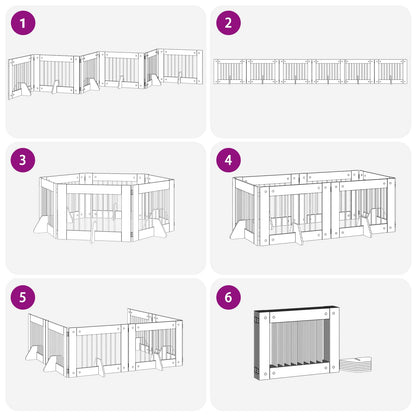 Foldable Dog Gate with Stands 6 pcs Grey Sonoma 482 cm