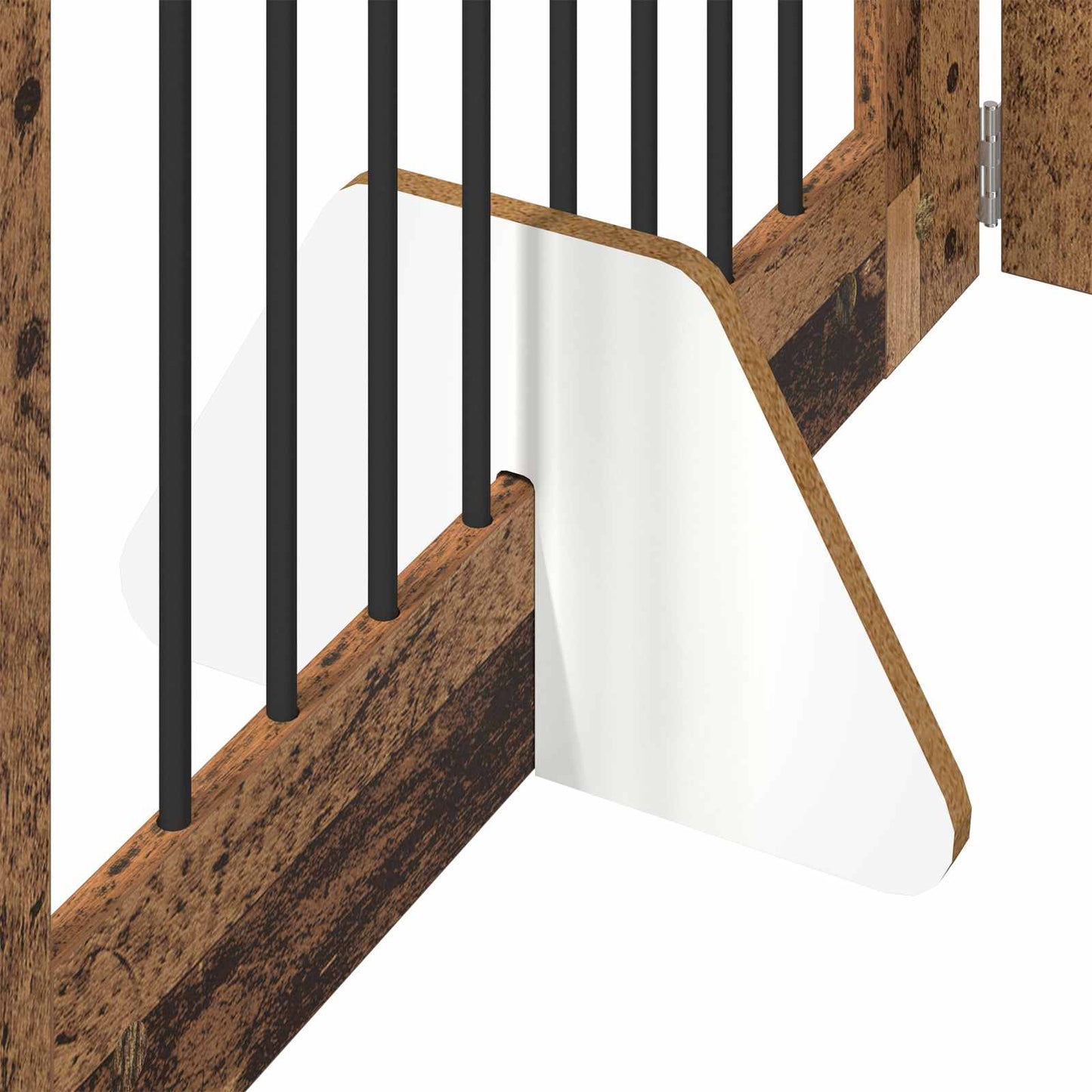 Dog Gate with Stands 6 pcs Old Wood 80 x 60 cm Engineered Wood