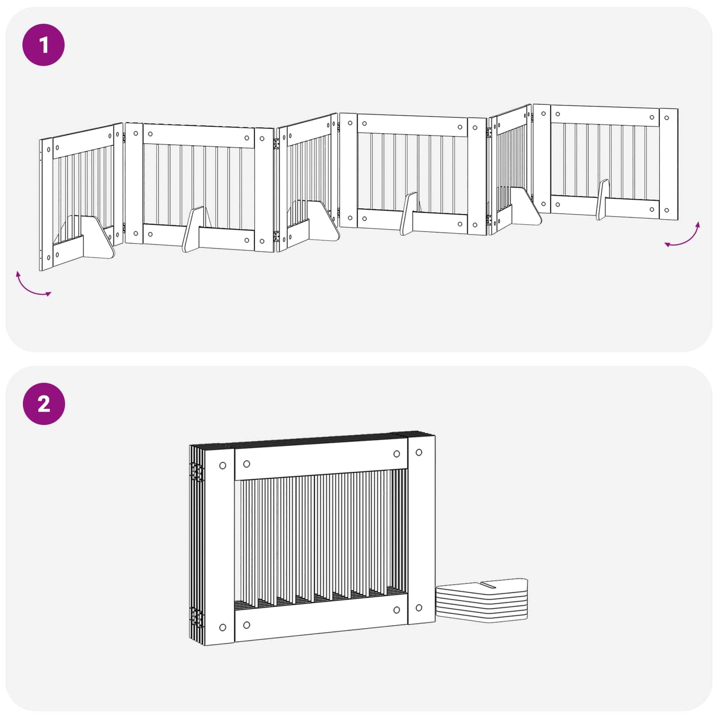 Dog Gate with Stands 6 pcs Old Wood 80 x 60 cm Engineered Wood