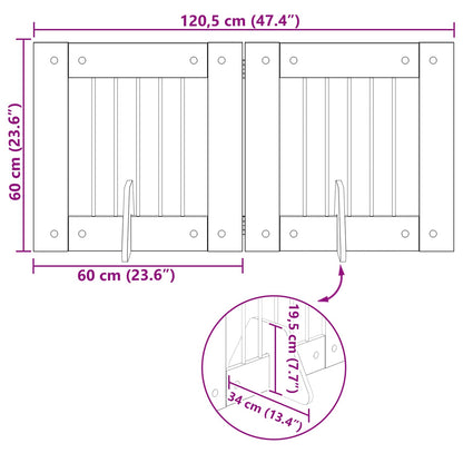 Foldable Dog Gate with Stands 2 pcs Black Oak 120.5 cm