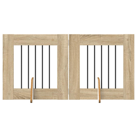 Foldable Dog Gate with Stands 2 pcs Sonoma Oak 120.5 cm