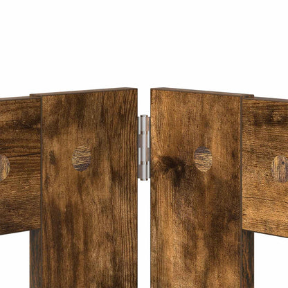 Foldable Dog Gate with Stands 2 pcs Smoked Oak 120.5 cm