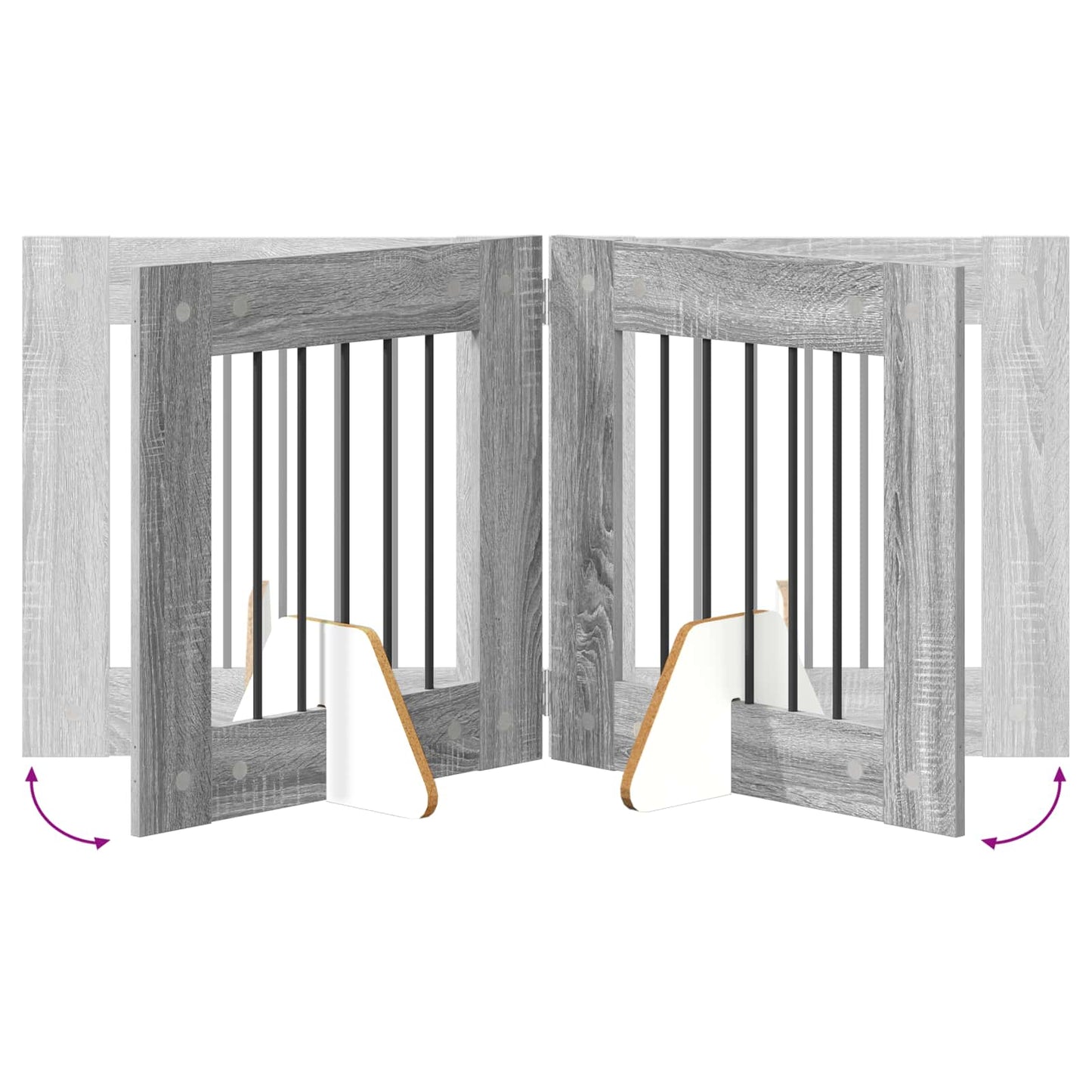 Dog Gate with Stands 2 pcs Grey Sonoma 60 x 60 cm
