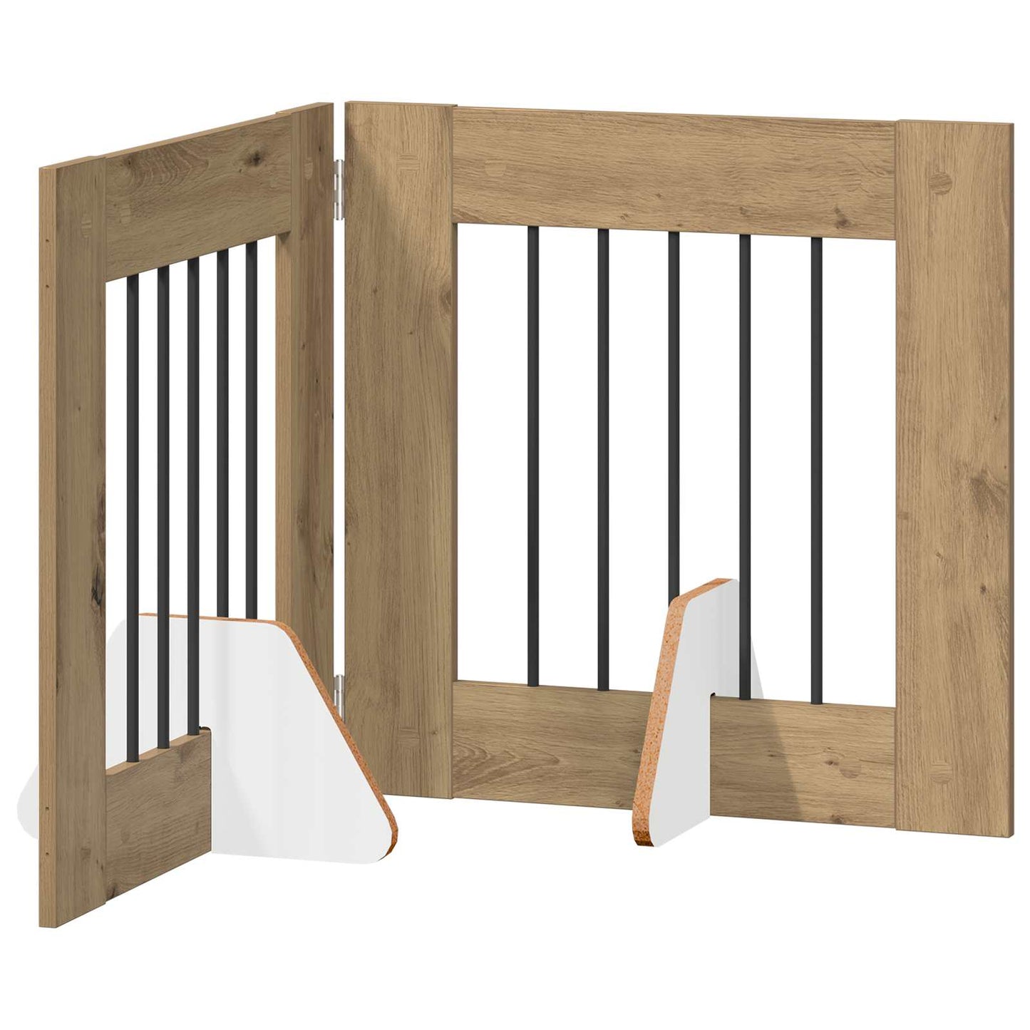 Foldable Dog Gate with Stands 2 pcs Artisan Oak 120.5 cm